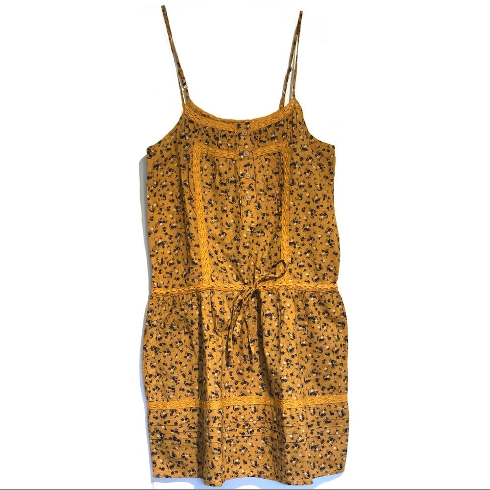 Floral Dress w Adjustable Waist Cord 100% Cotton